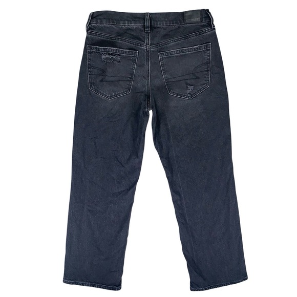 American Eagle Outfitters Denim - American Eagle Jeans Womens Size 6 Short Black Distressed Mid RIse Stretch